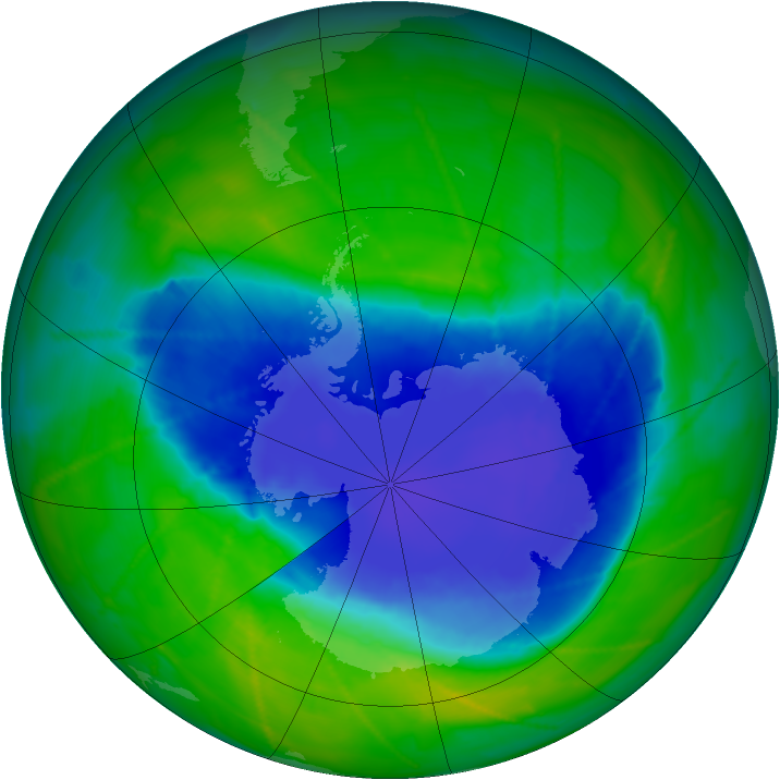 Antarctic ozone map for 18 November 2010
